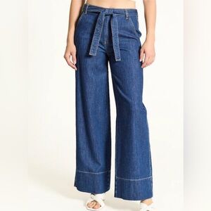 NWT Oat New York Wide Leg Tie Waist Jeans